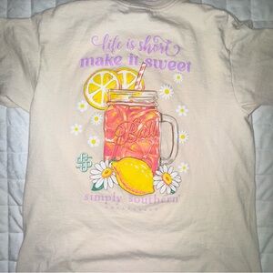 Simply Southern‎ Cream Graphic Girls M T-Shirt
